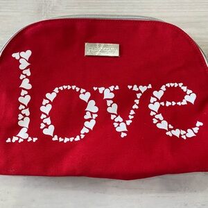 Red LOVE Heart Print Cosmetic Pouch